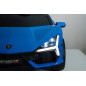 Masinuta electrica Lamborghini, 4x200W, telecomanda 2.4 GHz, 3 viteze, pornire lenta, Bluetooth, USB, 24V7Ah, albastra