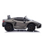 Masinuta electrica Lamborghini, 4x200W, panou audio, pornire lenta, lumini fata spate, 2 scaune cu centura, 132x73x44 cm, gri