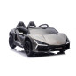 Masinuta electrica Lamborghini, 4x200W, panou audio, pornire lenta, lumini fata spate, 2 scaune cu centura, 132x73x44 cm, gri