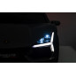 Masinuta electrica Lamborghini, 4x200W, panou audio, pornire lenta, lumini fata spate, 2 scaune cu centura, 132x73x44 cm, gri