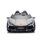 Masinuta electrica Lamborghini, 4x200W, panou audio, pornire lenta, lumini fata spate, 2 scaune cu centura, 132x73x44 cm, gri
