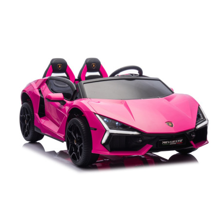 Masinuta electrica copii, Lamborghini 4x200W, telecomanda 2.4 GHz, centura de siguranta, 2 locuri, lumini, FM, MP3, roz