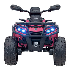 ATV electric copii, 4x45W, telecomanda, roti spuma EVA, faruri LED, panou audio, scaun piele eco, roz