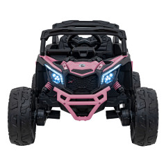 ATV electric CAN-AM Maverick, 4x200W, telecomanda, faruri LED, panou audio, scaun piele eco, roz