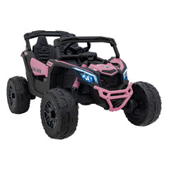 ATV electric CAN-AM Maverick, 4x200W, telecomanda, faruri LED, panou audio, scaun piele eco, roz