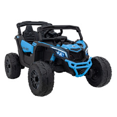 ATV electric 4x200W, telecomanda, 3 trepte viteza, roti spuma EVA, CAN-AM Maverick, albastru