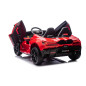 Masinuta electrica Lamborghini, 3 viteze, 200W, maxim 60 kg, roti gonflabile, lumini, AUX, Bluetooth, USB, rosie