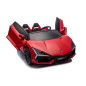 Masinuta electrica Lamborghini, 3 viteze, 200W, maxim 60 kg, roti gonflabile, lumini, AUX, Bluetooth, USB, rosie