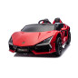 Masinuta electrica Lamborghini, 3 viteze, 200W, maxim 60 kg, roti gonflabile, lumini, AUX, Bluetooth, USB, rosie