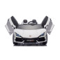 Masinuta electrica Lamborghini Revuelto, 2 locuri, scaun piele, centura de siguranta, lumini, panou audio, 24V/7Ah, alba Masinuta electrica Lamborghini Revuelto, 2 locuri, scaun piele, centura de siguranta, lumini, panou audio, 24V/7Ah, alba