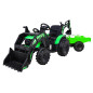 Tractor cu remorca 720-T, 2x45W, baterie, 3 viteze, MP3, AUX, USB, telecomanda, faruri LED, verde