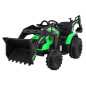 Tractor cu remorca 720-T, 2x45W, baterie, 3 viteze, MP3, AUX, USB, telecomanda, faruri LED, verde