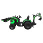 Tractor cu remorca 720-T, 2x45W, baterie, 3 viteze, MP3, AUX, USB, telecomanda, faruri LED, verde