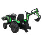 Tractor cu remorca 720-T, 2x45W, baterie, 3 viteze, MP3, AUX, USB, telecomanda, faruri LED, verde