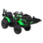 Tractor cu remorca 720-T, 2x45W, baterie, 3 viteze, MP3, AUX, USB, telecomanda, faruri LED, verde