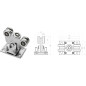 Set 2 carucioare cu 5 role pentru poarta culisanta, accesorii, sina 60x60x3.5 mm, otel galvanizat Set 2 carucioare cu 5 role pentru poarta culisanta, accesorii, sina 60x60x3.5 mm, otel galvanizat