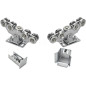 Set 2 carucioare cu 9 role din otel pentru poarta culisanta, accesorii, sina 80x80x5 mm