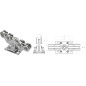 Set 2 carucioare cu 9 role din otel pentru poarta culisanta, accesorii, sina 80x80x5 mm