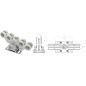 Set 2 carucioare din poliamida, 5 role si accesorii profil 80 x 80 x 5 mm, pentru porti culisante, argintii