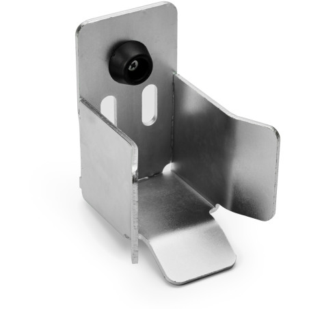Opritor reglabil pentru porti culisante, sina de 60x60 mm, otel galvanizat, bara protectie din cauciuc