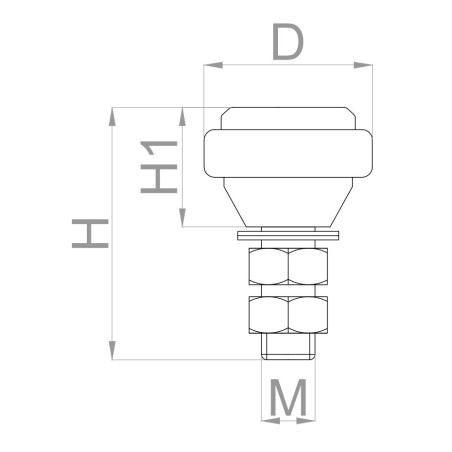 Rola de ghidare pentru porti culisante/suspendate, diametru 42 mm, surub montare, otel/plastic