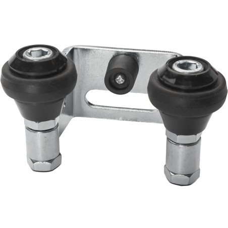 Opritor superior pentru porti culisante cu profil de 80 mm, otel galvanizat, 2 role si bara din cauciuc