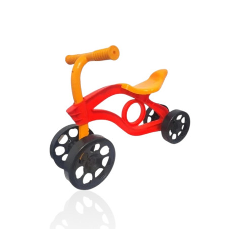 Bicicleta fara pedale pentru copii, roti duble, rosu, 48 x 38.5 x 14 cm