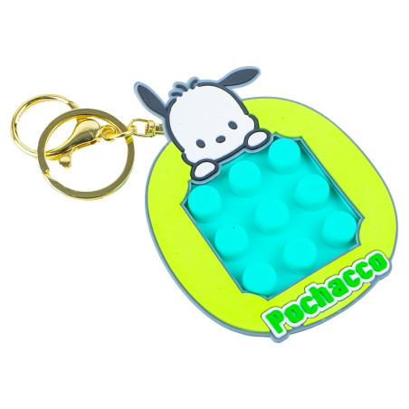 Jucarie antistres tip breloc, doua fete cu labirint si butoane pop-it, multicolor