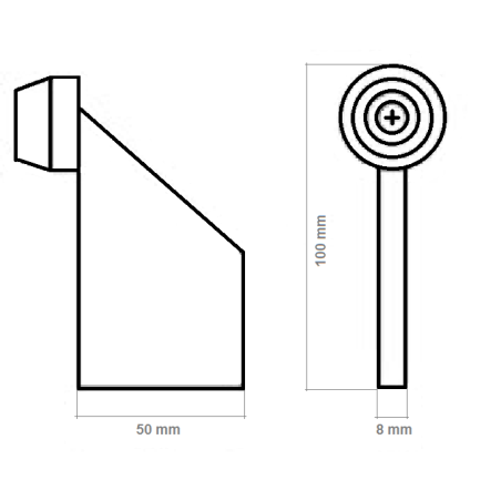 Bara de protectie exterioara poarta culisanta, 100x50 mm, otel galvanizat si cauciuc