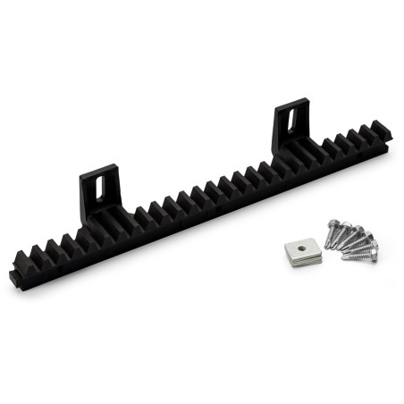 Cremaliera dintata poarta, 3 bucati x 340 mm lungime, poliamida si otel, inaltime 27 mm