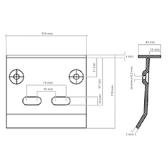 Opritor aplicat pentru usi, porti mici si porti batante, protectie din cauciuc, otel inoxidabil, 130x150 mm, argintie