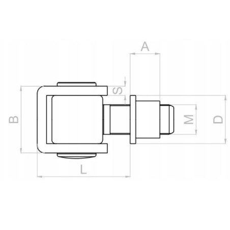 Balama reglabila cu guler M12, tija reglabila, placa 26 x 20 mm, grosime 4 mm, otel galvanizat