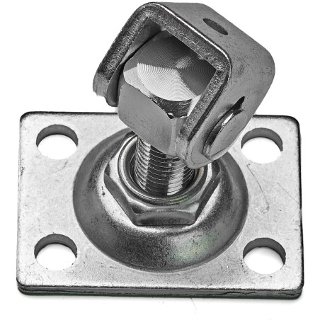 Balama galvanizata cu filet M16 si placa de 75x55 mm, lungime 40 - 60 mm, zincata, pentru porti batante si porti mici