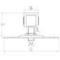 Balama reglabila zincata cu placa de prindere pe stalp, pentru porti batante, placa 75x60 mm