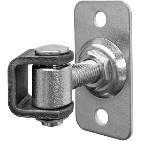 Balama reglabila cu placa de fixare pentru porti batante, M12, 4 orificii de montare, 75x37 mm