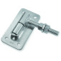 Balama cu placa de sustinere pentru porti batante, porti mici, trape, filet M18, reglabila, lungime 145 mm, otel galvanizat