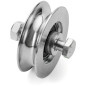 Roata culisanta cu 2 rulmenti de 68 mm, otel galvanizat, latime canal 20 mm, pentru porti suspendate Roata culisanta cu 2 rulmenti de 68 mm, otel galvanizat, latime canal 20 mm, pentru porti suspendate