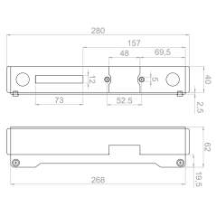 Carcasa metalica pentru yala electromagnetica, galvanizata, 40x40x2 mm, antracit