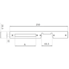 Suport lung pentru yale electromagnetice, 77.5 mm, universala, gri