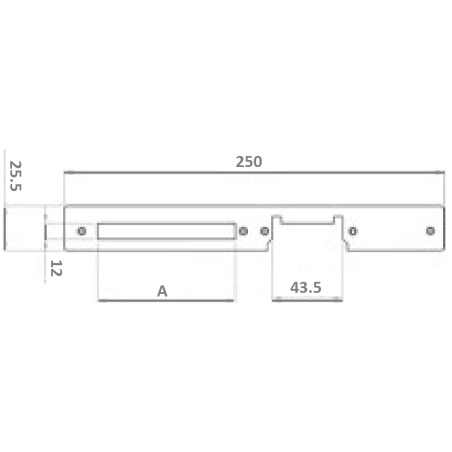 Suport lung, universal, pentru yale electromagnetice, 120 mm, gri galvanizat