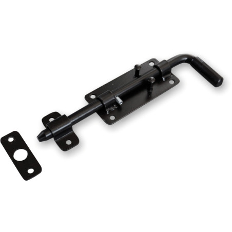 Zavor pentru porti mici si foi de usa, lungime 42 cm, inchiere reglabila, negru