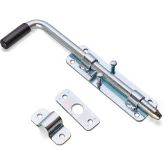 Zavor cu maner pentru poarta, 220 mm, inchidere reglabila, galvanizat, argintiu