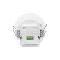 Senzor de miscare, incastrat in tavan, IP54, detectie 1-8m, radar CW 24GHz, raza 360 grade, 76 x 66.2 mm, alb