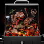 Gratar cu carbuni Maltec GrillMaster Probend, capac rabatabil, otel, negru, RESIGILAT