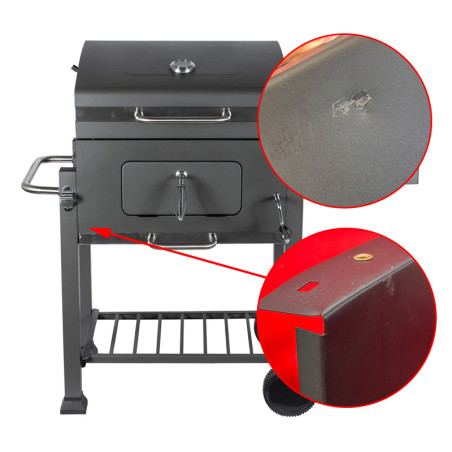 Gratar cu carbuni Maltec GrillMaster Probend, capac rabatabil, otel, negru, RESIGILAT