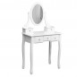 Set masa toaleta 140x80x40 cm, oglinda, scaun, 5 sertare, RESIGILAT