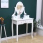 Set masa toaleta 140x80x40 cm, oglinda, scaun, 5 sertare, RESIGILAT