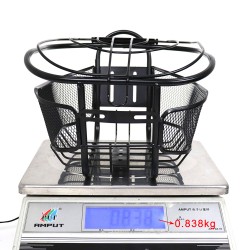 Cos pentru bicicleta, cu capac, metalic, montare frontala, 28x21x19 cm, negru
