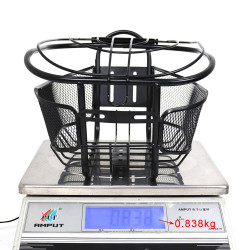 Cos pentru bicicleta, cu capac, metalic, montare frontala, 28x21x19 cm, negru