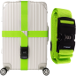 Curea cu cifru pentru valiza, reglabila 390 cm, fixare crossover, latime 5 cm, verde neon Curea cu cifru pentru valiza, reglabila 390 cm, fixare crossover, latime 5 cm, verde neon
